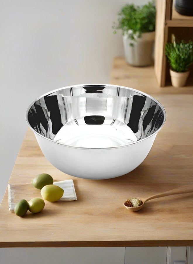 Nyra Kitchenware Silver-Toned Stainless Steel Smooth Surface Serving Bowl - 2.8 L - Image 1